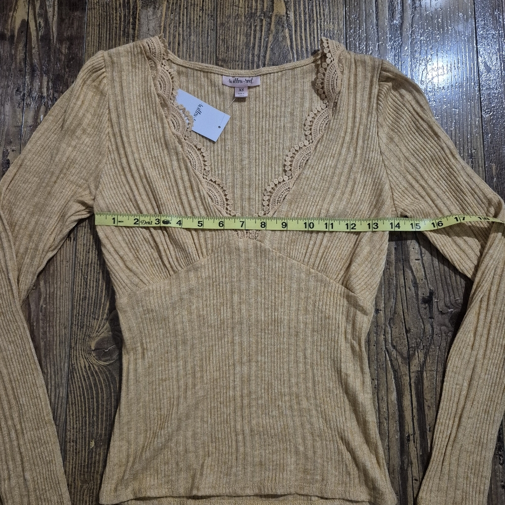 Willow And Root V Neck Autumn Sweater Size XS - Picture 3 of 5